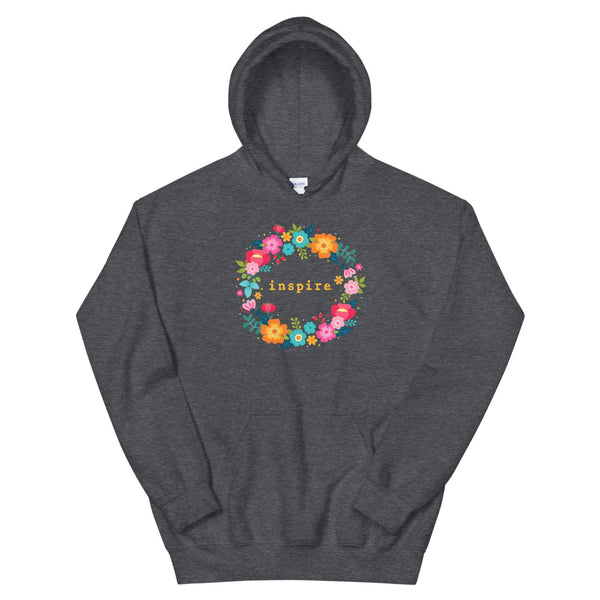inspire Floral Wreath Unisex Hoodie