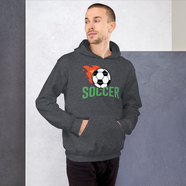 inspire Soccer Ball Flamin' Unisex Hoodie
