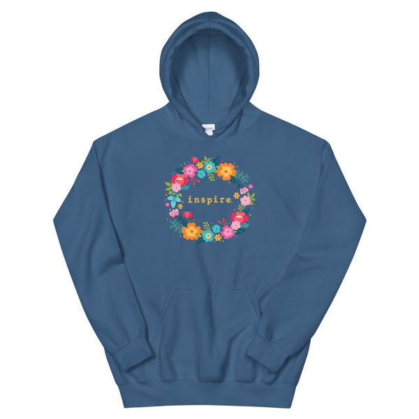 inspire Floral Wreath Unisex Hoodie