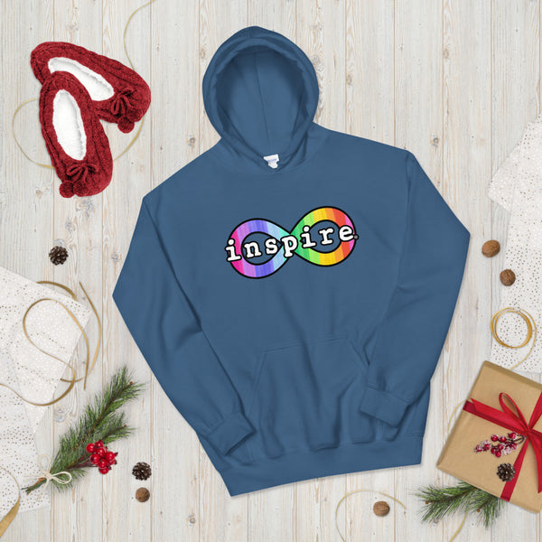 inspire Neurodiversity Awareness Rainbow Infinity Unisex Hoodie
