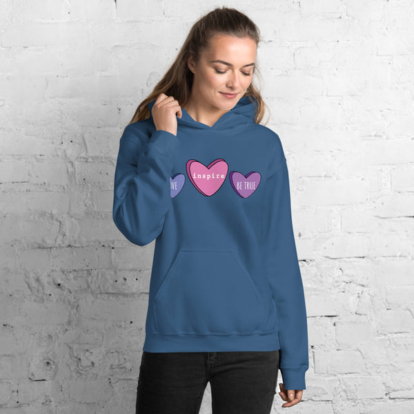 inspire Candy Hearts Unisex Hoodie