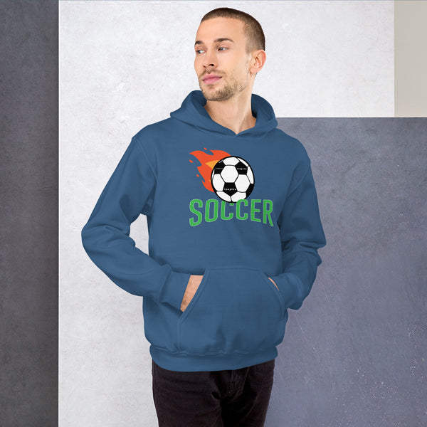 inspire Soccer Ball Flamin' Unisex Hoodie
