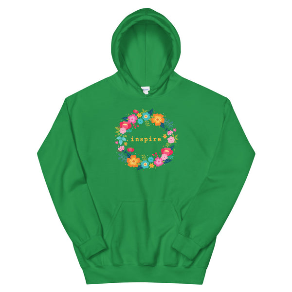 inspire Floral Wreath Unisex Hoodie