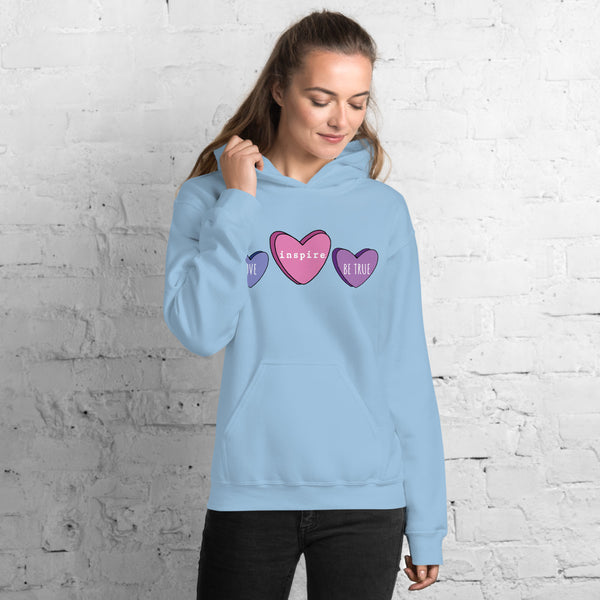 inspire Candy Hearts Unisex Hoodie