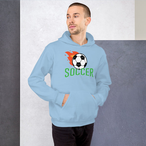 inspire Soccer Ball Flamin' Unisex Hoodie