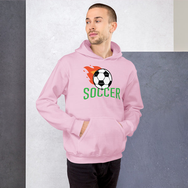 inspire Soccer Ball Flamin' Unisex Hoodie