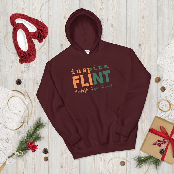 inspire Flint Green and Orange Unisex Hoodie