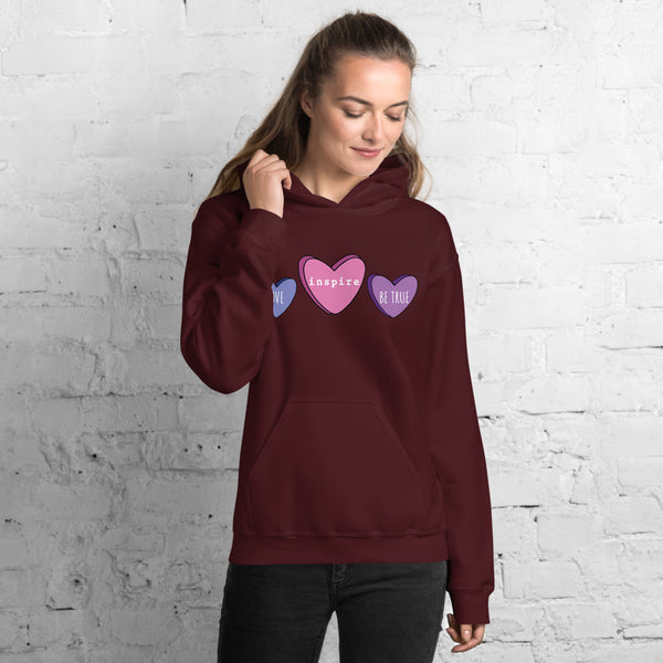 inspire Candy Hearts Unisex Hoodie