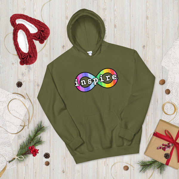 inspire Neurodiversity Awareness Rainbow Infinity Unisex Hoodie