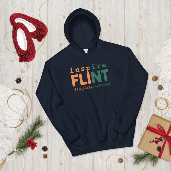 inspire Flint Green and Orange Unisex Hoodie