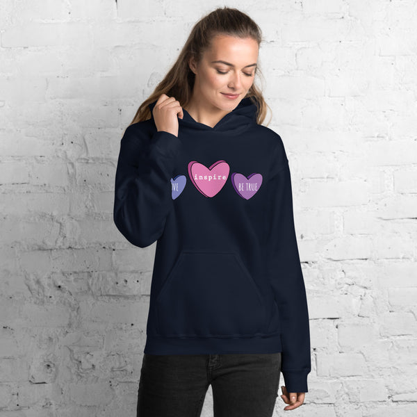 inspire Candy Hearts Unisex Hoodie