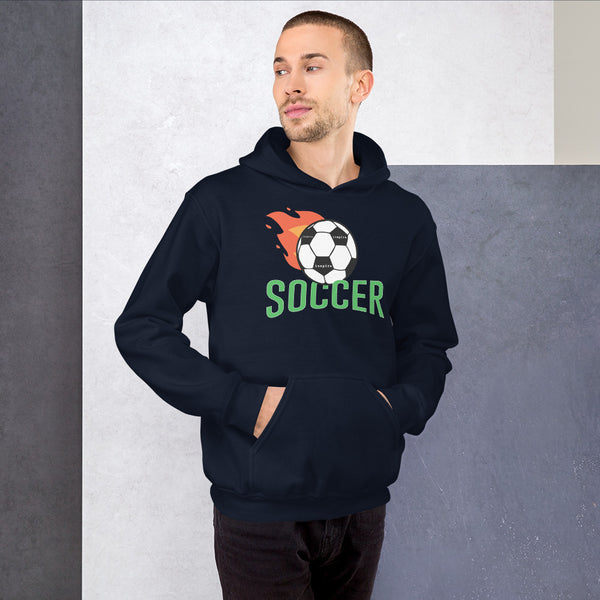 inspire Soccer Ball Flamin' Unisex Hoodie