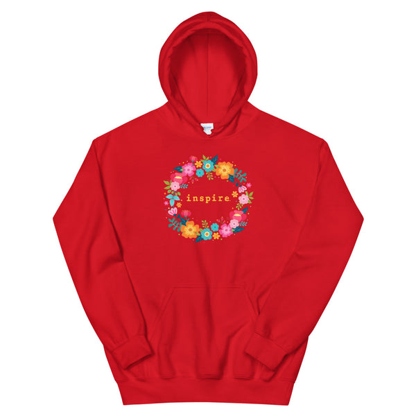 inspire Floral Wreath Unisex Hoodie