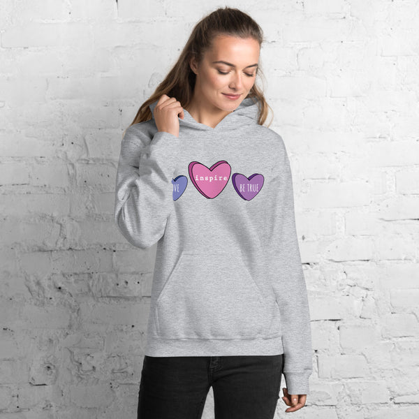 inspire Candy Hearts Unisex Hoodie