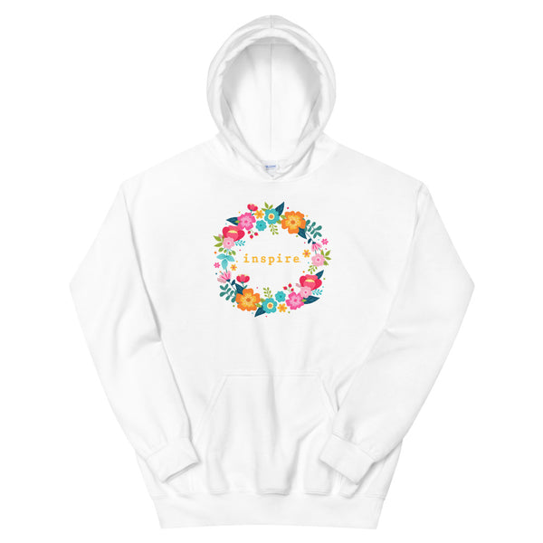 inspire Floral Wreath Unisex Hoodie