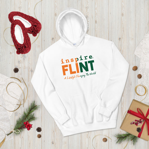 inspire Flint Green and Orange Unisex Hoodie