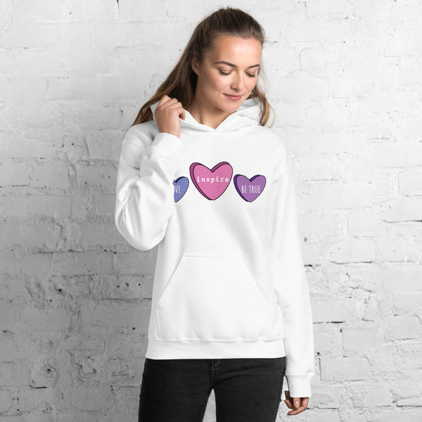 inspire Candy Hearts Unisex Hoodie