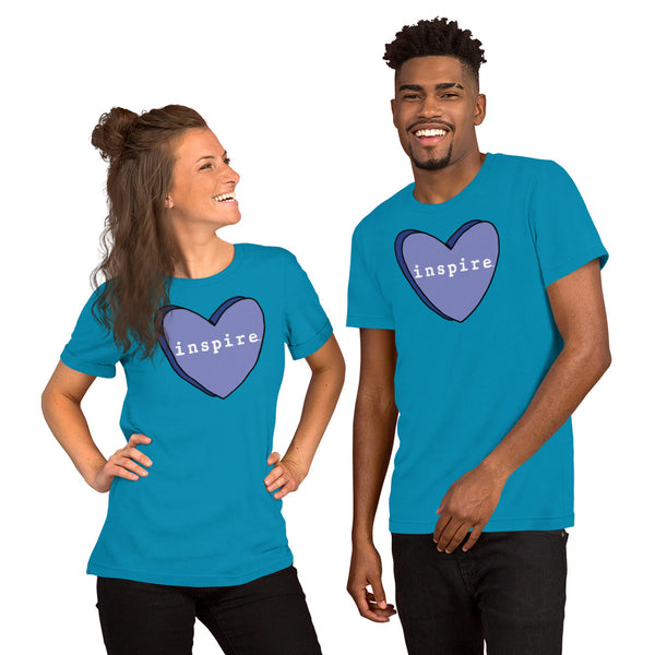 inspire Blue Candy Heart Short-Sleeve Unisex T-Shirt