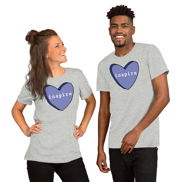 inspire Blue Candy Heart Short-Sleeve Unisex T-Shirt