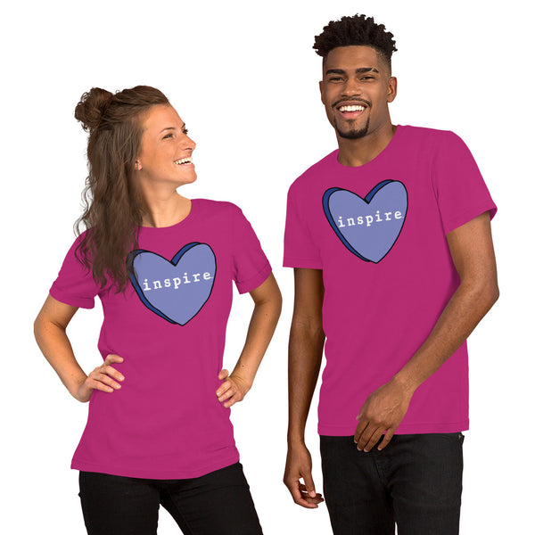 inspire Blue Candy Heart Short-Sleeve Unisex T-Shirt