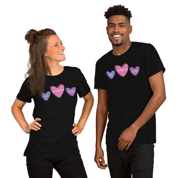 inspire Candy Hearts Short-Sleeve Unisex T-Shirt