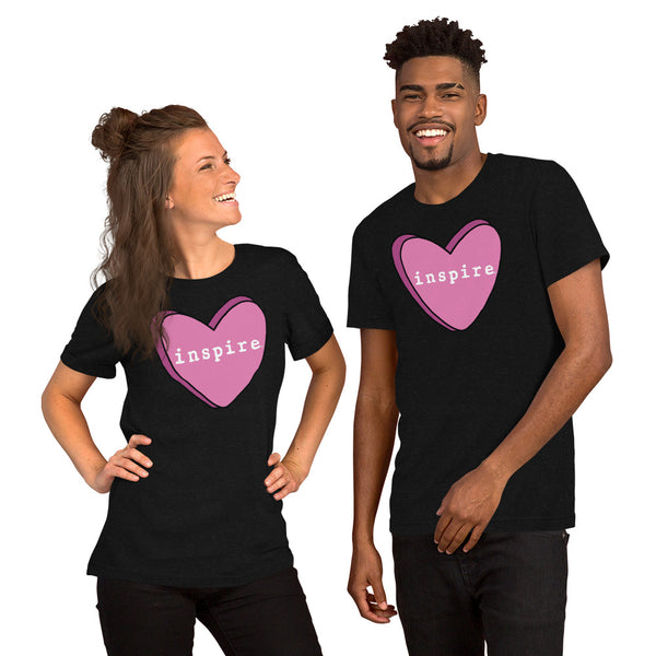 inspire Pink Candy Heart Short-Sleeve Unisex T-Shirt