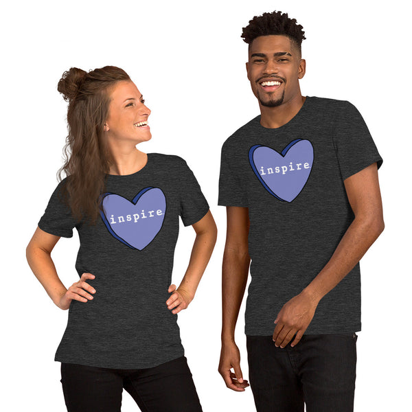 inspire Blue Candy Heart Short-Sleeve Unisex T-Shirt