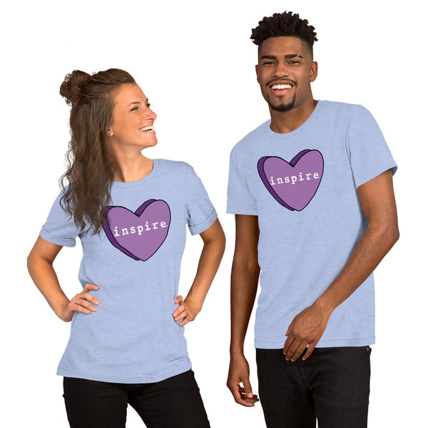 inspire Purple Candy Heart Short-Sleeve Unisex T-Shirt
