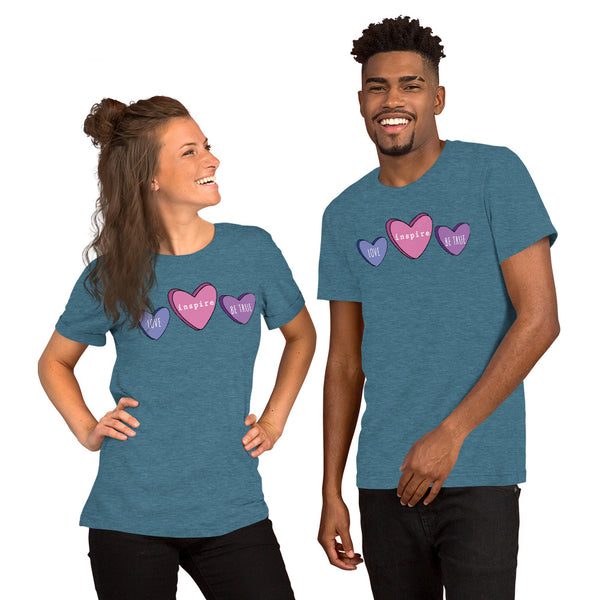 inspire Candy Hearts Short-Sleeve Unisex T-Shirt