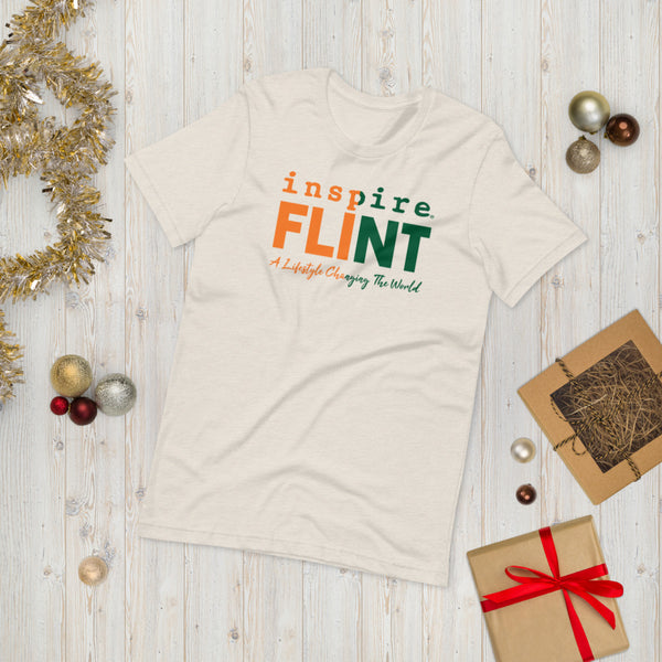 inspire Flint Green and Orange Short-Sleeve Unisex T-Shirt