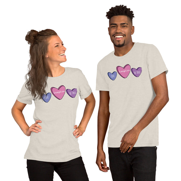 inspire Candy Hearts Short-Sleeve Unisex T-Shirt
