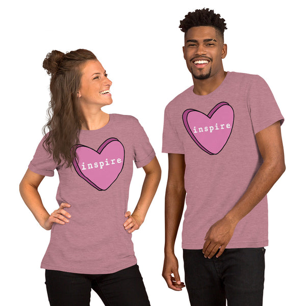inspire Pink Candy Heart Short-Sleeve Unisex T-Shirt