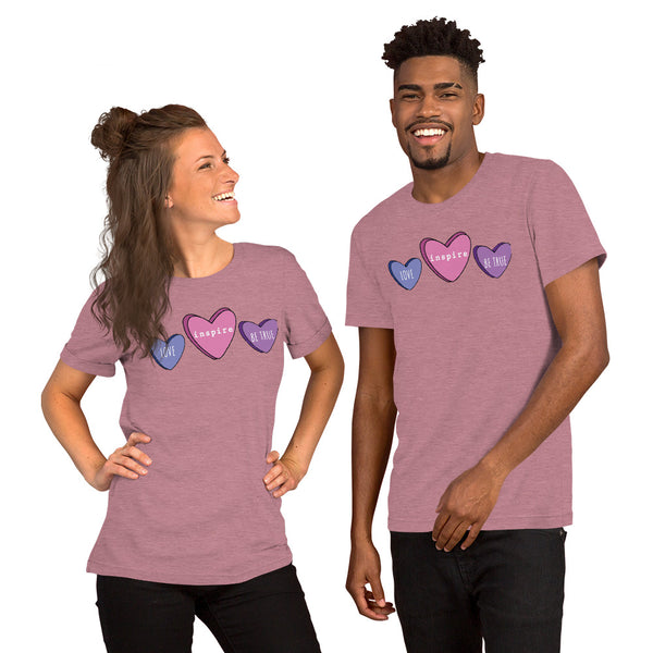 inspire Candy Hearts Short-Sleeve Unisex T-Shirt