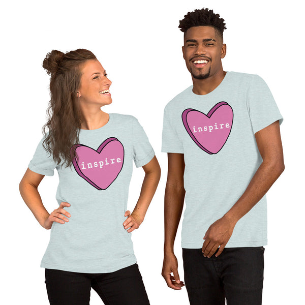 inspire Pink Candy Heart Short-Sleeve Unisex T-Shirt