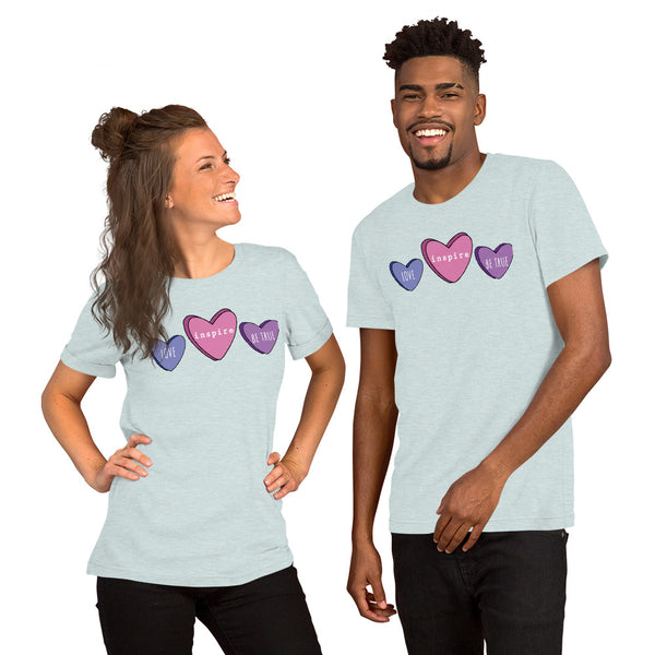 inspire Candy Hearts Short-Sleeve Unisex T-Shirt