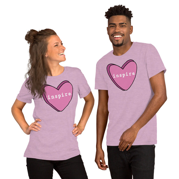 inspire Pink Candy Heart Short-Sleeve Unisex T-Shirt