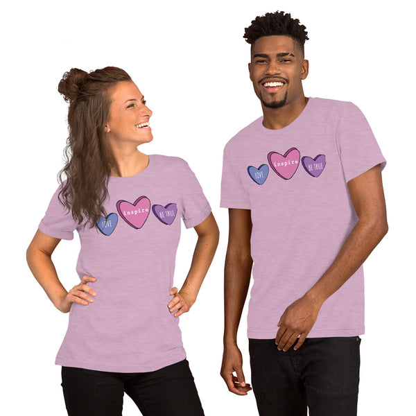inspire Candy Hearts Short-Sleeve Unisex T-Shirt