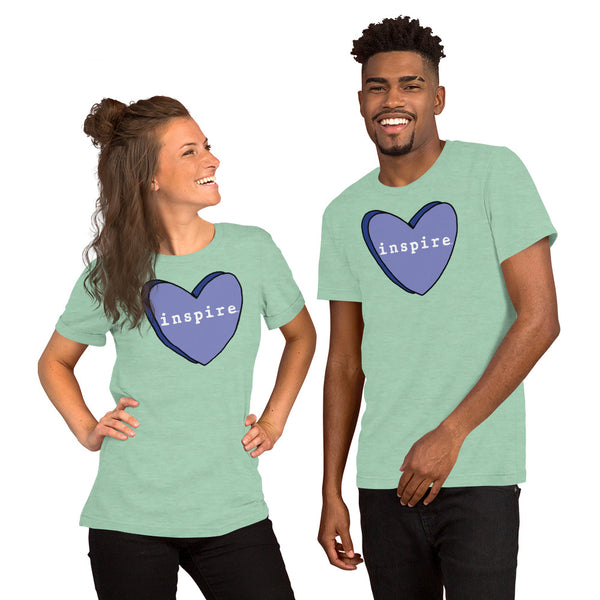 inspire Blue Candy Heart Short-Sleeve Unisex T-Shirt