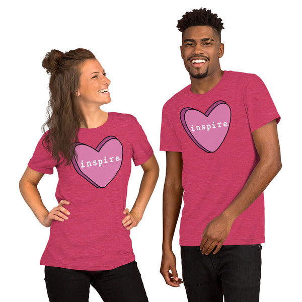 inspire Pink Candy Heart Short-Sleeve Unisex T-Shirt
