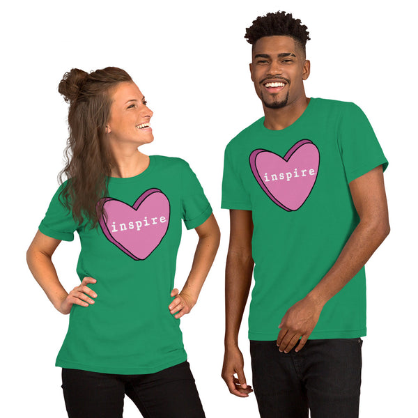inspire Pink Candy Heart Short-Sleeve Unisex T-Shirt