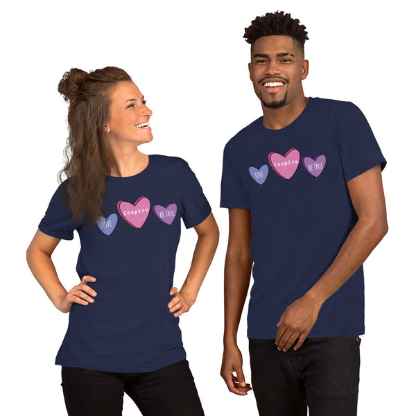 inspire Candy Hearts Short-Sleeve Unisex T-Shirt