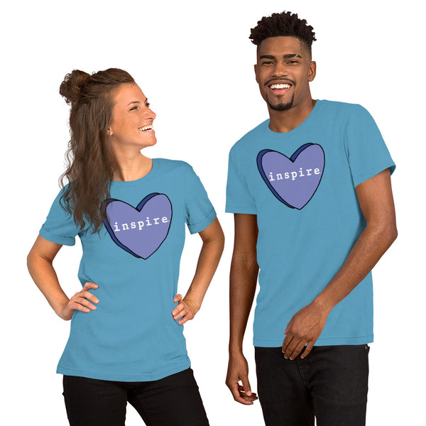 inspire Blue Candy Heart Short-Sleeve Unisex T-Shirt