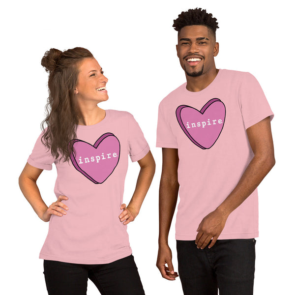 inspire Pink Candy Heart Short-Sleeve Unisex T-Shirt