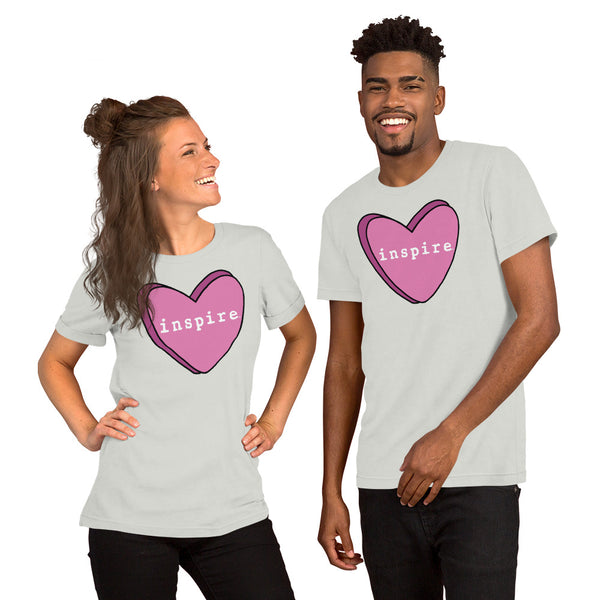 inspire Pink Candy Heart Short-Sleeve Unisex T-Shirt