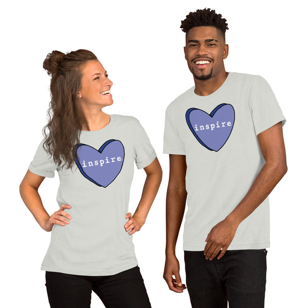 inspire Blue Candy Heart Short-Sleeve Unisex T-Shirt