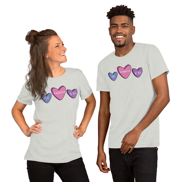 inspire Candy Hearts Short-Sleeve Unisex T-Shirt