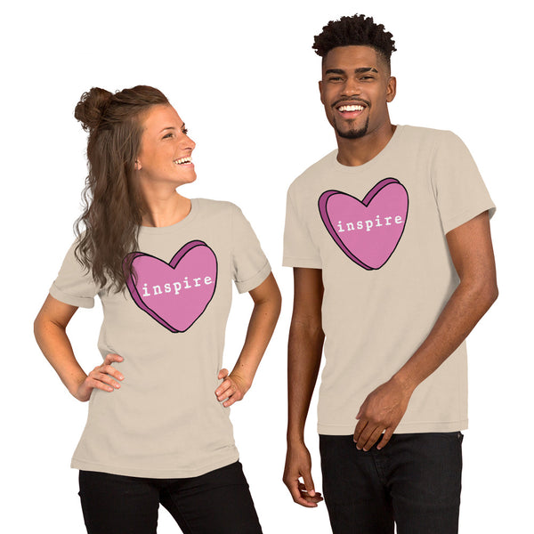 inspire Pink Candy Heart Short-Sleeve Unisex T-Shirt
