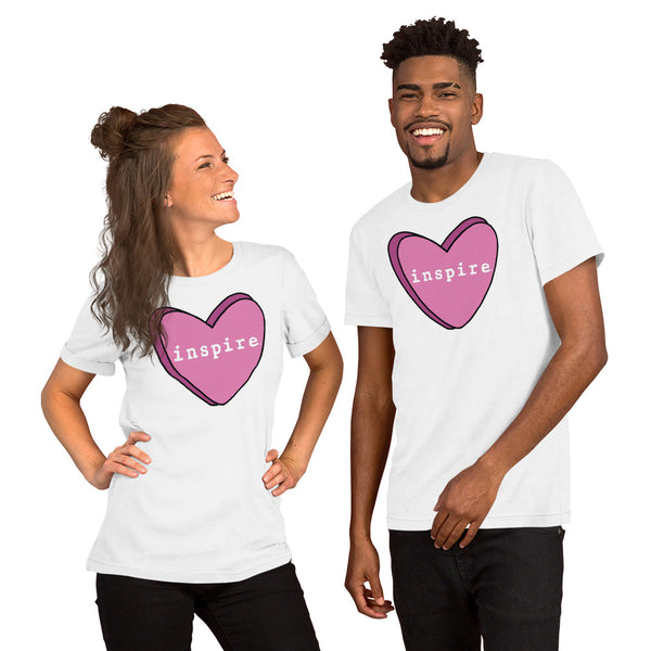 inspire Pink Candy Heart Short-Sleeve Unisex T-Shirt