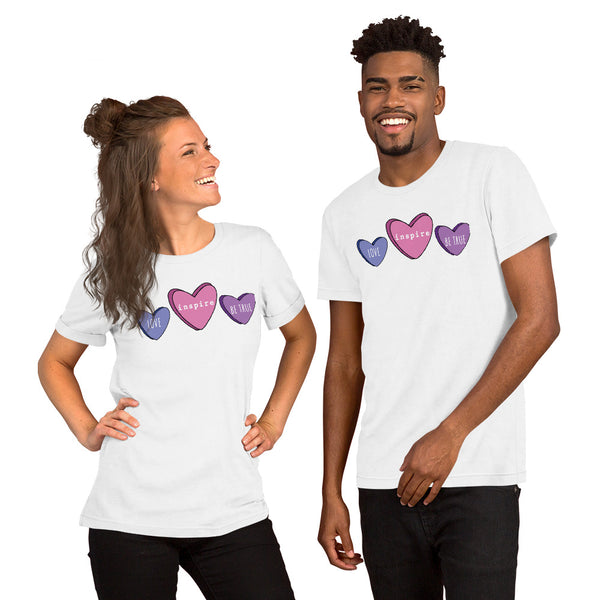 inspire Candy Hearts Short-Sleeve Unisex T-Shirt