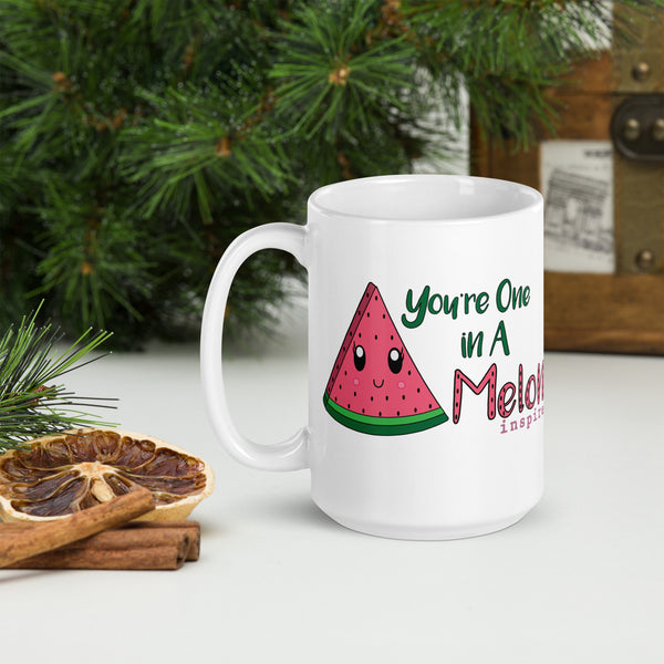 inspire You're One In A Melon White glossy mug
